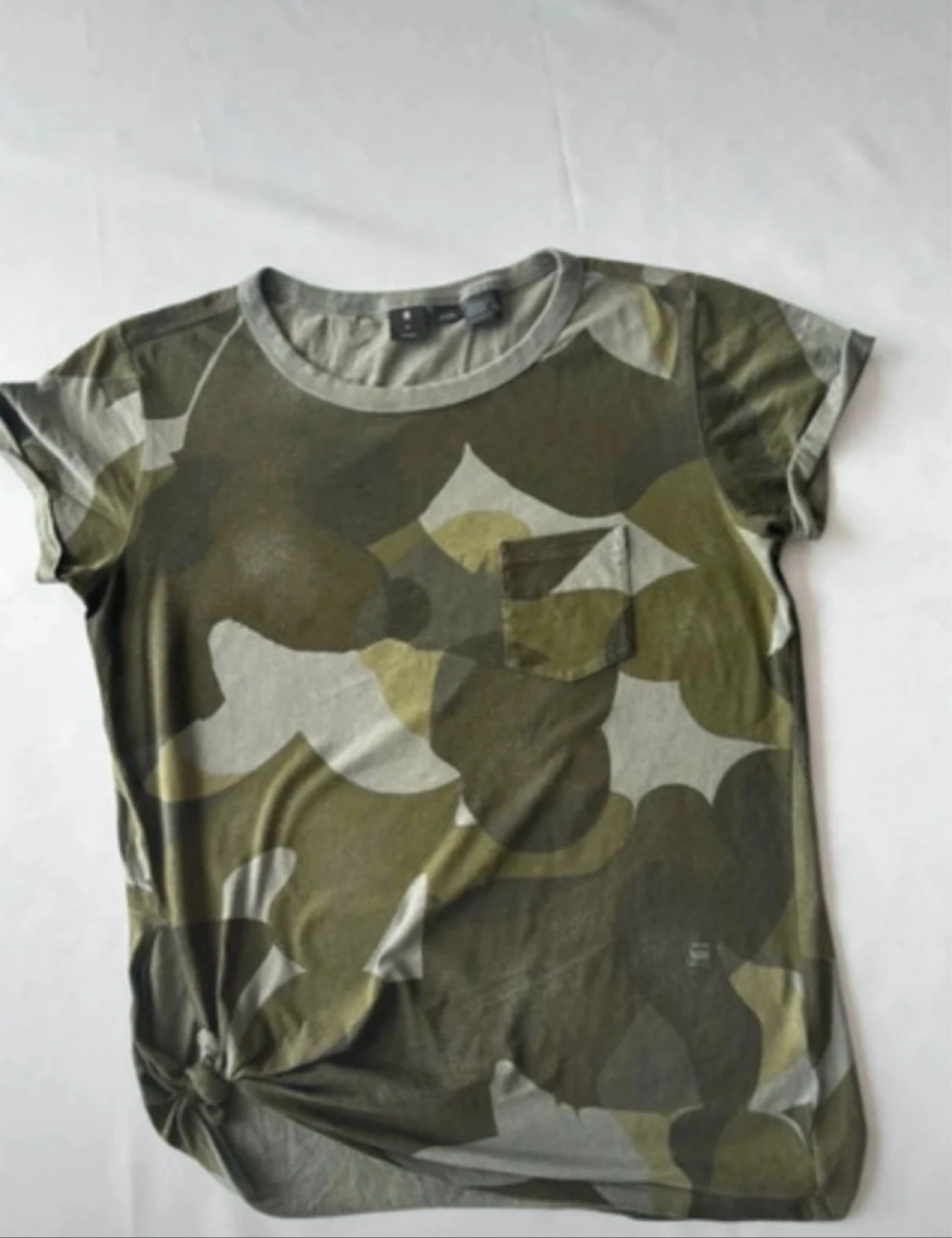 Camiseta G-Star RAW Camuflaje Verde Bolsillo | Talla XS